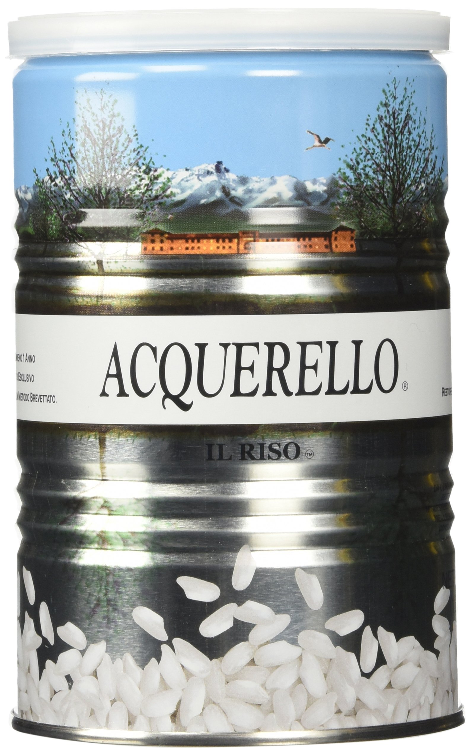 Acquerello Italian 7 Year Aged Risotto Rice 17.6 Oz Tin