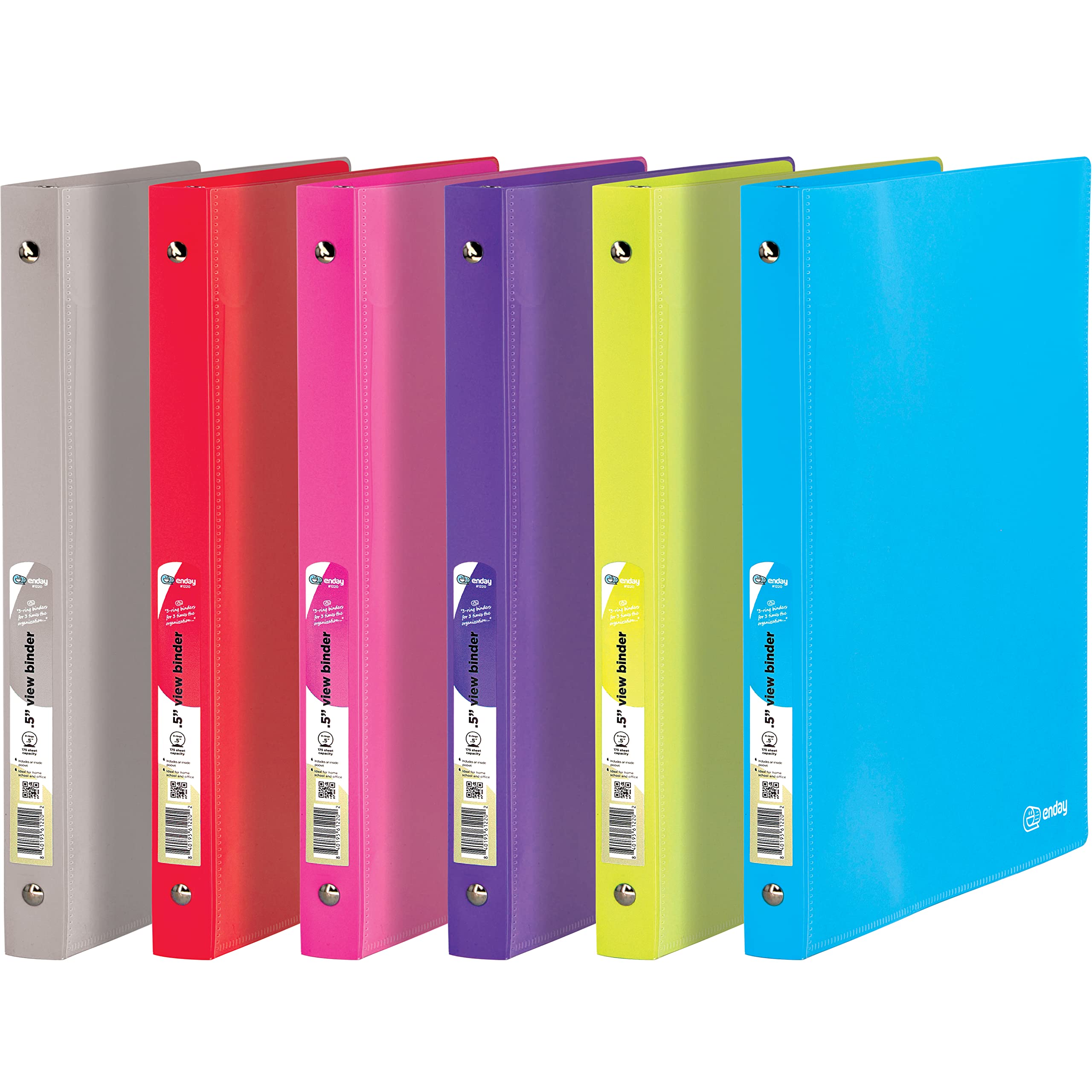 Photo 1 of 1/2" Poly 3 Ring Presentation View Binder with Pocket Allows for Quick Loading of Spine Inserts and Prevents Gapping and Mis Alignment of Rings (Pack of 6) - by Emraw