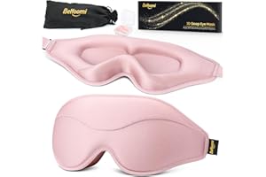 BeHoomi Sleep Mask, New Version, Premium Eye Mask for Sleeping, Total Blackout & Comfy, Silky Soft, Free Blinking Without Light Leaks, Sleeping Mask for Home, Office, Travel, Meditation, Yoga, Pink