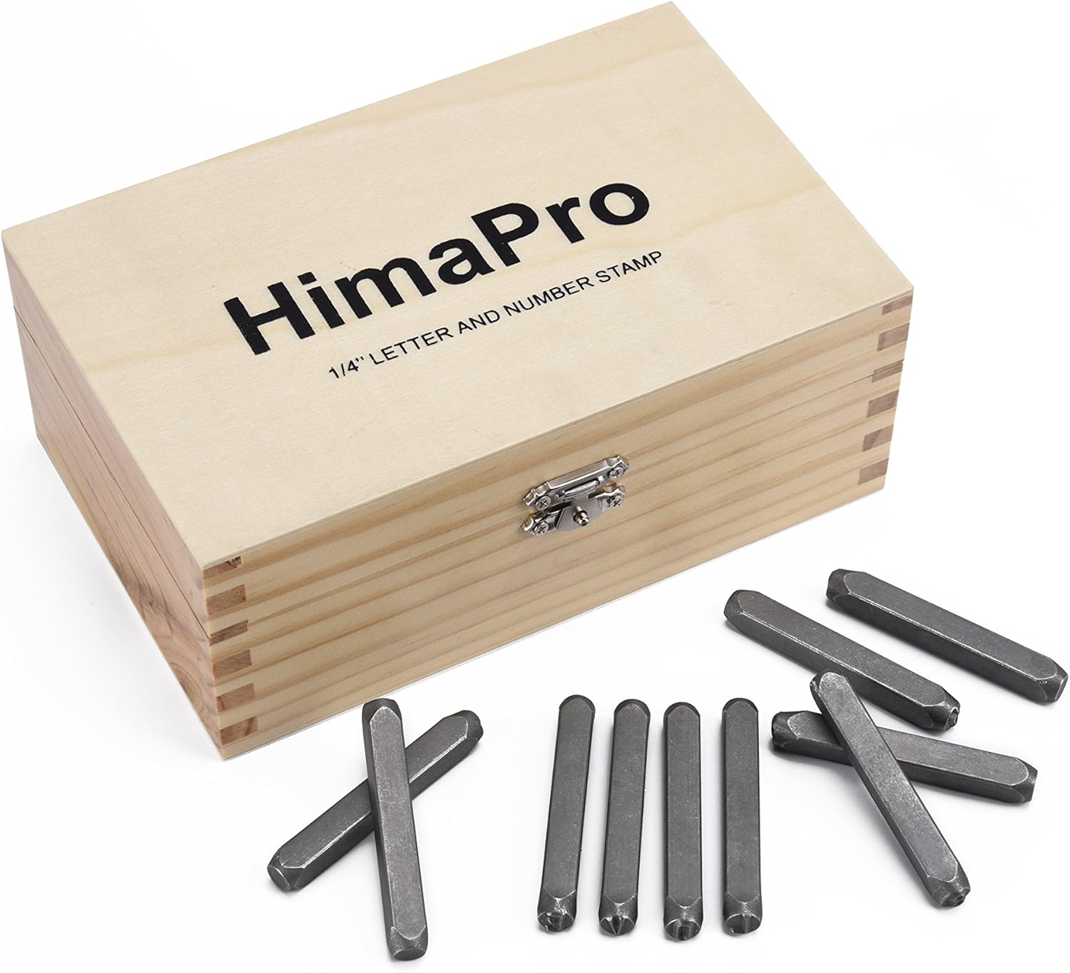 Amazon Com Himapro 1 4 Inch 6mm Letter And Number Stamp Set 36pcs 40cr Alloy Steel Metal Stamp Number Letter Punch Set In A Wooden Case Arts Crafts Sewing