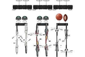 UNITEDPOWER Bike Storage Rack, Wall Mount Garage Holder for 6 Bicycle and Helmets, Heavy Duty Bike Storage for Home Space Saving，up to 300lbs