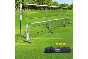 VANCL Pickleball Net on Wheels Badminton Pickleball Net Height Adjustable Portable Net Outdoor Metal Frame with Strong Nylon Net and Carrying Bag for Pickleball/Tennis/Badminton/Volleyball