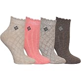 Columbia Women's Flat-knit Textured Quarter Socks 4-pack