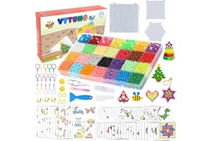 Vytung Non-Iron Fuse Bead 4000 Beads 28 Colors 389 Patterns DIY Fuse Beads for Kids Beginners Activity Pack
