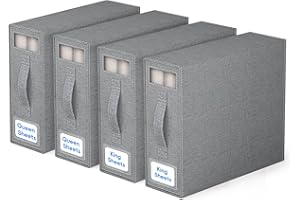 Dobyusf Bed Sheet Organizer,Foldable Sheet Organizer and Storage for Linen Closet,Organizing Bedding Container(Queen & King Size) (4 Pack, Grey)