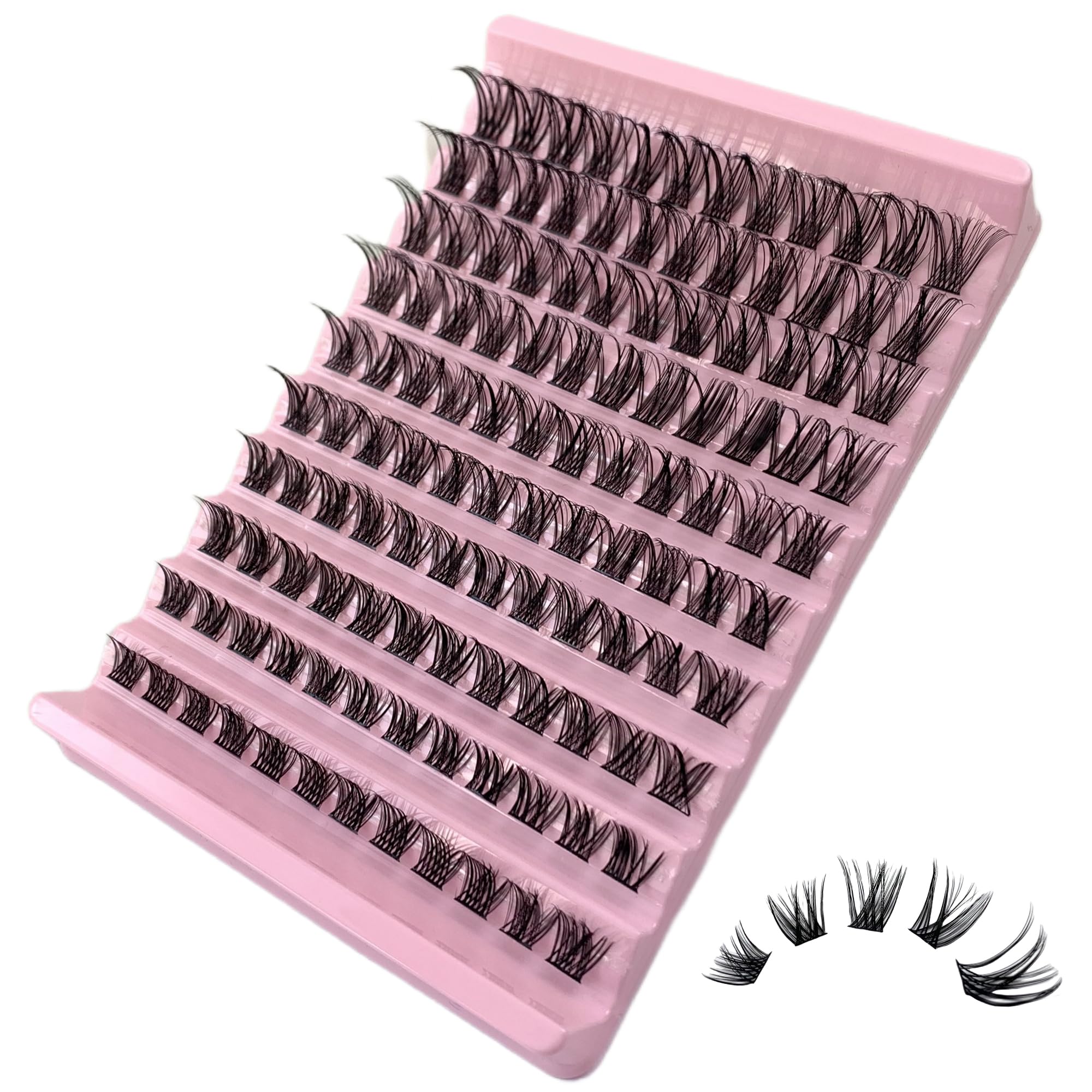 GGOKOK Wispy DIY Lash Extension 8-16mm Eyelash Clusters 120 pcs Natural Cluster Lashes Individual Lashes at Home D Curl Fluffy Eyelash Extensions(D02)