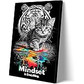 OVYXCH Mindset is Everything Motivational Wall Art – Positive Quote Canvas Poster for Office, Bedroom, or Dorm Decor (12x18inch-Unframed)