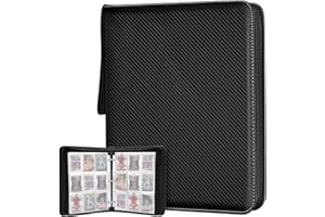 9 Pockets Trading Card Binder, HYMENEX 900 Pockets Baseball Card Binder with Sleeves and Zipper for Game Sports Cards and Kids Organized (Black)