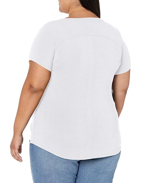PRANA WOMEN’S FOUNDATION SHORT SLEEVE V-NECK T-SHIRT, WHITE, MEDIUM