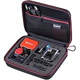 Smatree SmaCase G160 - Medium Case for Gopro Hero 4/3+/3/2/1 and Accessories (8.6" x6.7" x2.7") - Black & Red