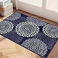 LuxStep Area Rug, 2'x3' Entryway Rug, Non-Slip Washable Hallway Runner Rug, Ultra-Thin Foldable Indoor Carpet for Kitchen Bedroom Bathroom, Blue