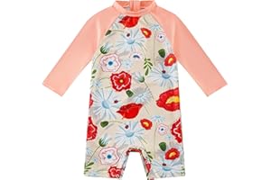 upandfast Baby Boys/Girls Zipper Swimwear with Snap Bottom UPF 50+ Sun Protection Toddler One Piece Swimsuit