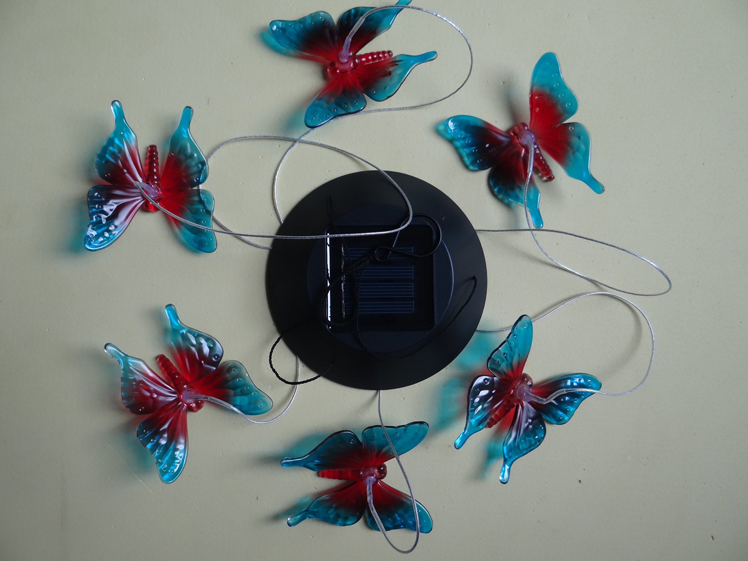 Xhope Changing Color Butterfly Solar Wind Chimes LED Light Solar Windchime Night Lights Solar Hanging Lantern Outdoor Decorative for Patio Deck Yard Home Garden Bedroom