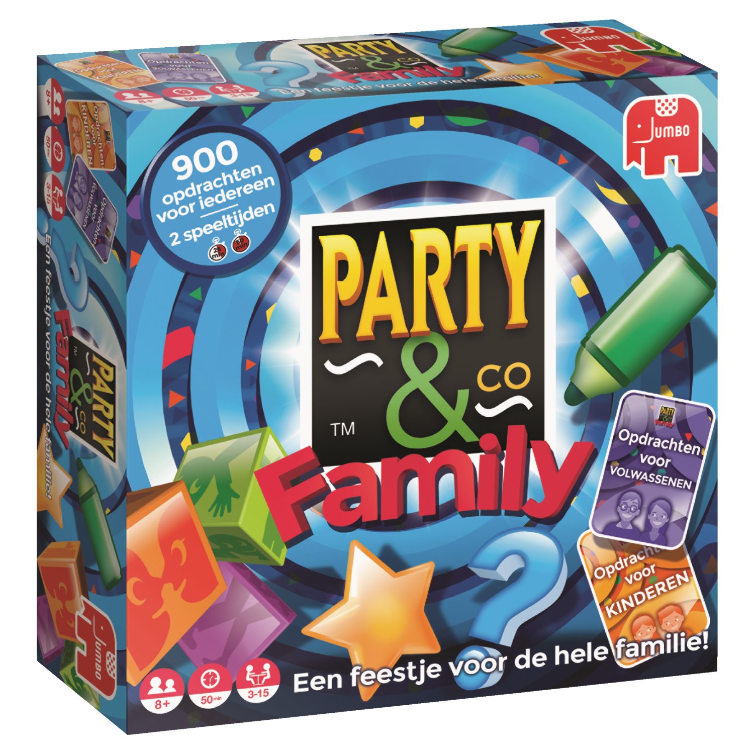 Party & Co. Family Children and Adults Trivia Games - Board Game (Trivia Games, Children and Adults, 25 min, 50 min, Boy/Girl, 8 years old and over) - (Dutch version)