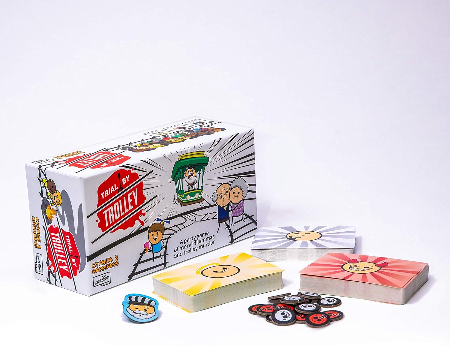 Trial by Trolley: an Adult Card Game of Moral Dilemmas and Murder | Party Game by Skybound Games and Cyanide and Happiness | 3-12 Players, Ages 18 and Up: Toys & Games