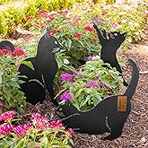 RealSteel I 3 Pack Steel Cat Garden Decor I Outdoor Yard Decorations I Gift for Cat Lovers I Lawn Ornaments and Statues I Garden Signs Decorative Outdoor - Black
