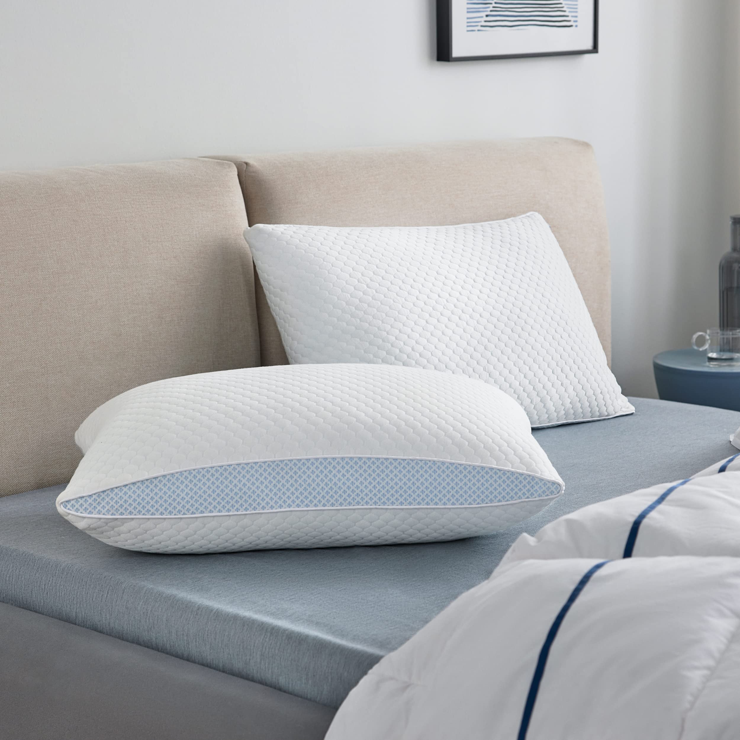 Bedsure Shredded Memory Foam Pillow Firm Side Sleeper Pillows, Premium Rayon Derived from