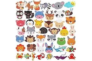 AGGKKY 42 Pcs Diamond Art Kits for Kids 5D Gem Art Stickers for Boys Girls 4-8 8-12 Cute DIY Mosaic Diamond Arts and Crafts Paint by Numbers Kits Toy for Kids and Adult Beginners Birthday Gifts