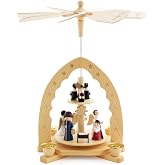 BRUBAKER Christmas Pyramid - 12 Inches - 'Jesus in the Crib' - Handpainted - Designed in Germany