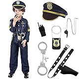 JAZGROM Police Officer Costume for Kids, Deluxe