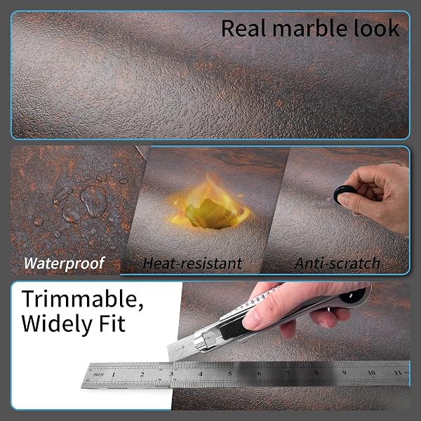 ART3D PEEL AND STICK FLOOR TILE, 30-PACK 12 X 12IN. COVERS 30 SQ.FT, WATERPROOF VINYL FLOORING TILES SELF ADHESIVE FOR KITCHEN, BATHROOM & BEDROOM – RUST GRANITE