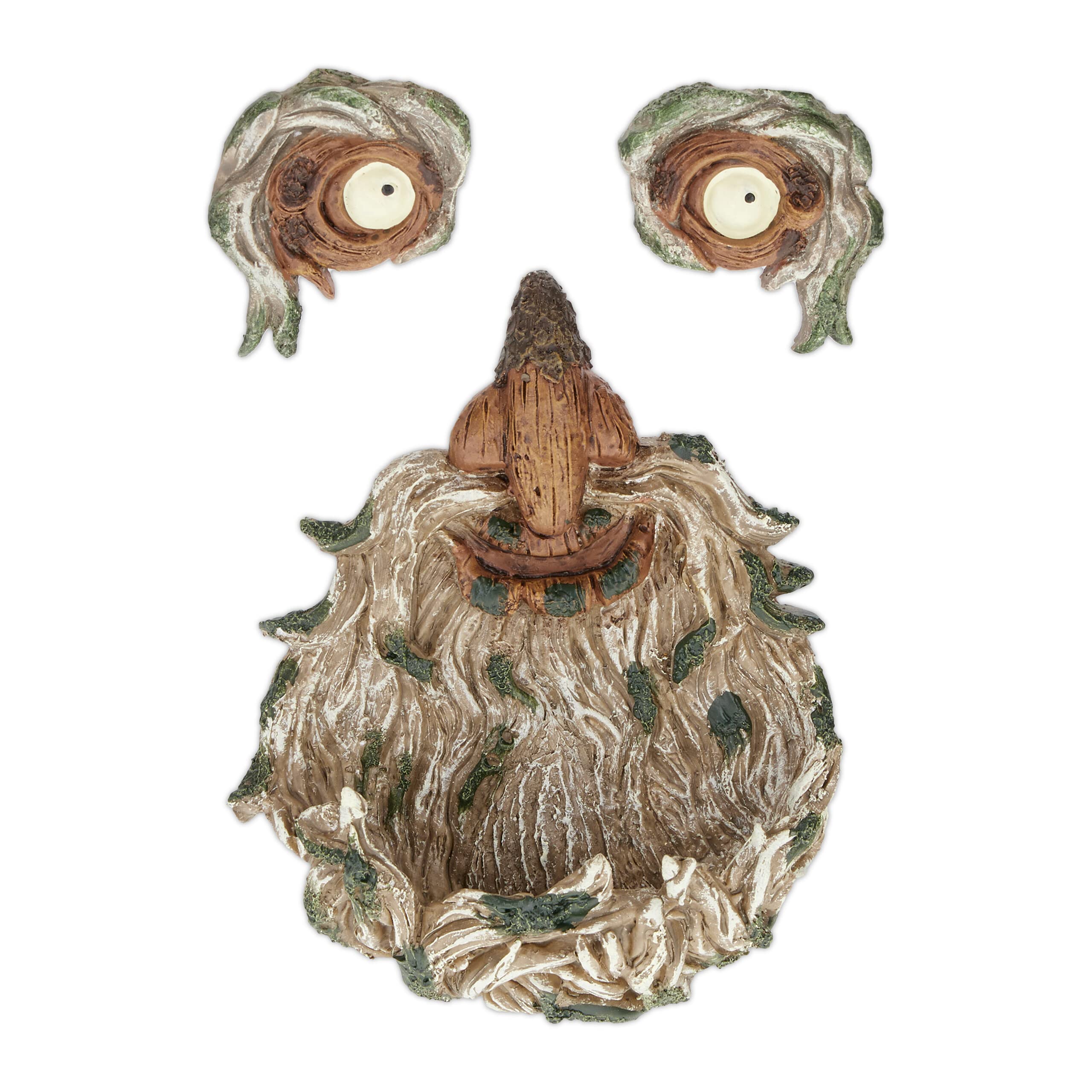 Relaxdays Tree Face Old Man, 3-Part, Weatherproof Art, Decoration, Garden, Funny, Bearded, Trunk Decor, Multicoloured