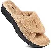 AEROTHOTIC Open Toe Slippers for Women Outdoor Arch Support Sandals Planter Fasciitis Relief Comfortable Soft Footbed & Stylish Straps with Non-Slip Sole Travel Fashion Slides Footwear
