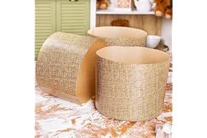 19 oz Panettone Paper Mold Large | 12 Pack | Easter Bread Paper Mold Paska Kulich Pascha - Panettone Molds for Baking Pan Mou