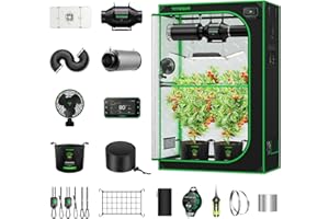 VIVOSUN Smart Grow Tent Kit Plus, 4 × 2ft 2-Plant Kit, WiFi-Integrated Automatic Control with GrowHub E42A+, 2-in-1 Tunable Spectrum LED Grow Light, 360° Ventilation & Circulation Control System