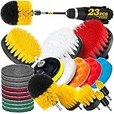 Holikme 23Pack Drill Brush Attachments Set, Scrub Pads & Sponge, Buffing Pads, Power Scrubber Brush with Extend Long Attachme
