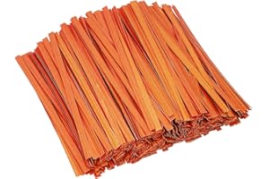 ONLYKXY 500pcs Kraft Paper Twist Ties Plant Ties 4inch Reusable Bread Twist Ties cake pop ties Cable Ties Candy Ties for Bags (Orange)