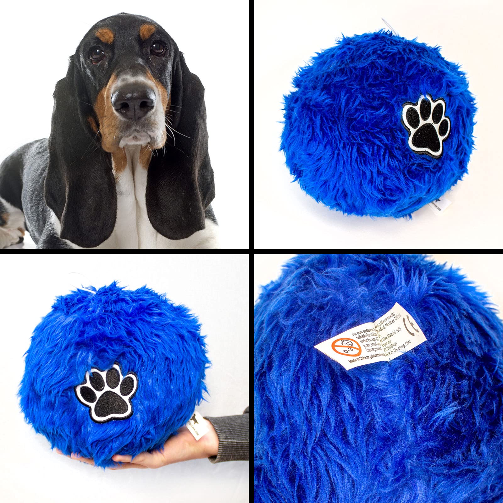 Soft Fluffy Dog Ball For BASSET HOUND - Large Size Ball