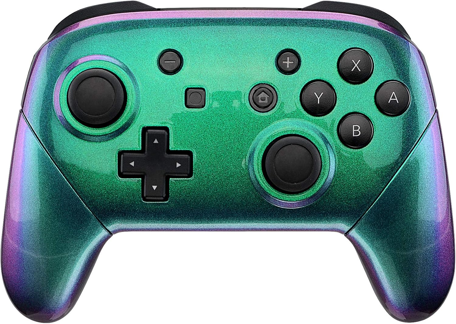 eXtremeRate Chameleon Faceplate Backplate Handles for Nintendo Switch Pro Controller, Green Purple DIY Replacement Grip Housing Shell Cover for Nintendo Switch Pro - Controller NOT Included: Computers & Accessories