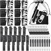 Huquary Gifts for Men Bulk Party Favors Gifts Multitool Pen Card Tool Leather Keychain Flashlight