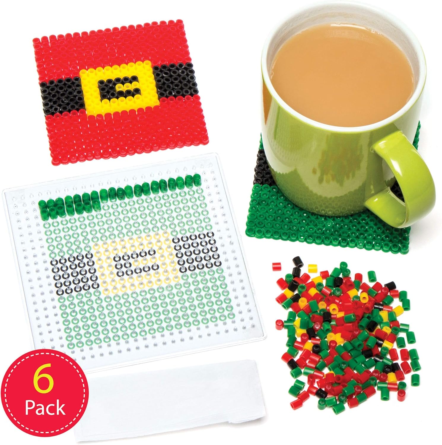 Amazon Com Baker Ross Santa Claus Suit Fuse Beads Coaster Kit