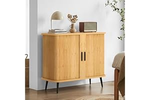 DlandHome Sideboard Buffet Cabinet with Storage,Modern Bar Cabinet with Rolling Doors and Metal Legs,Coffee Bar Console Table