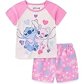 Disney Lilo & Stitch Girls Short Sleeve T-Shirt and French Terry Shorts Set for Big Kids
