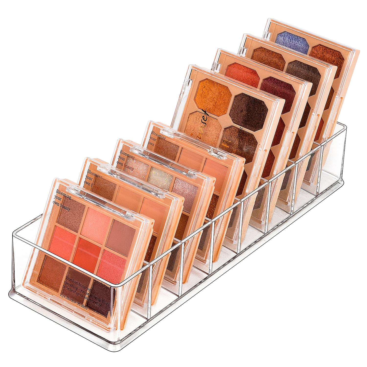 JessLab Drawer Organizer, 8-Compartment Acrylic Makeup Organizer Cosmetic Storage Jewelry Display for Desk Wardrobe Bathroom Vanity Countertop, Transparent
