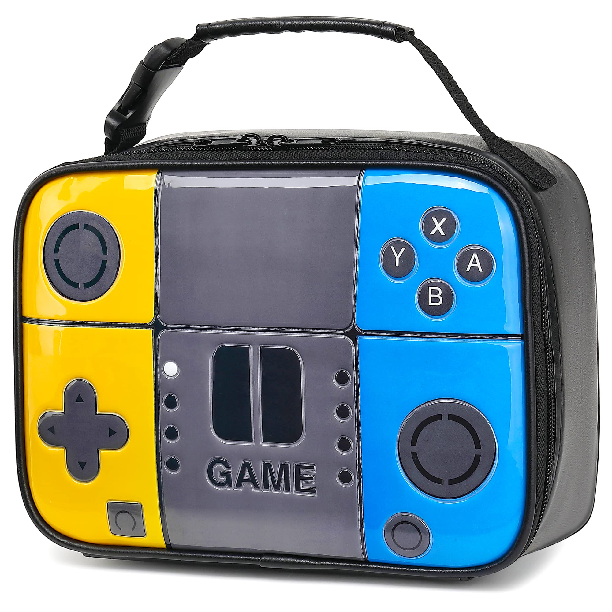 Beaulyn Boys Lunch Box,Kids Game Lunch Bag,Leather Insulated School Lunchbox,Reusable Snack Boxes Meal Prep Bag for School Kids Boy Teen