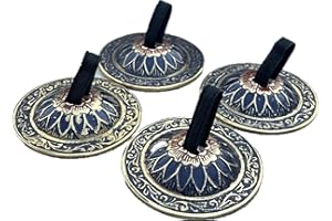 DHARMAOBJECTS Belly Dancing Floral Lotus Pro Finger Zills Cymbals Hand Crafted Solid Brass