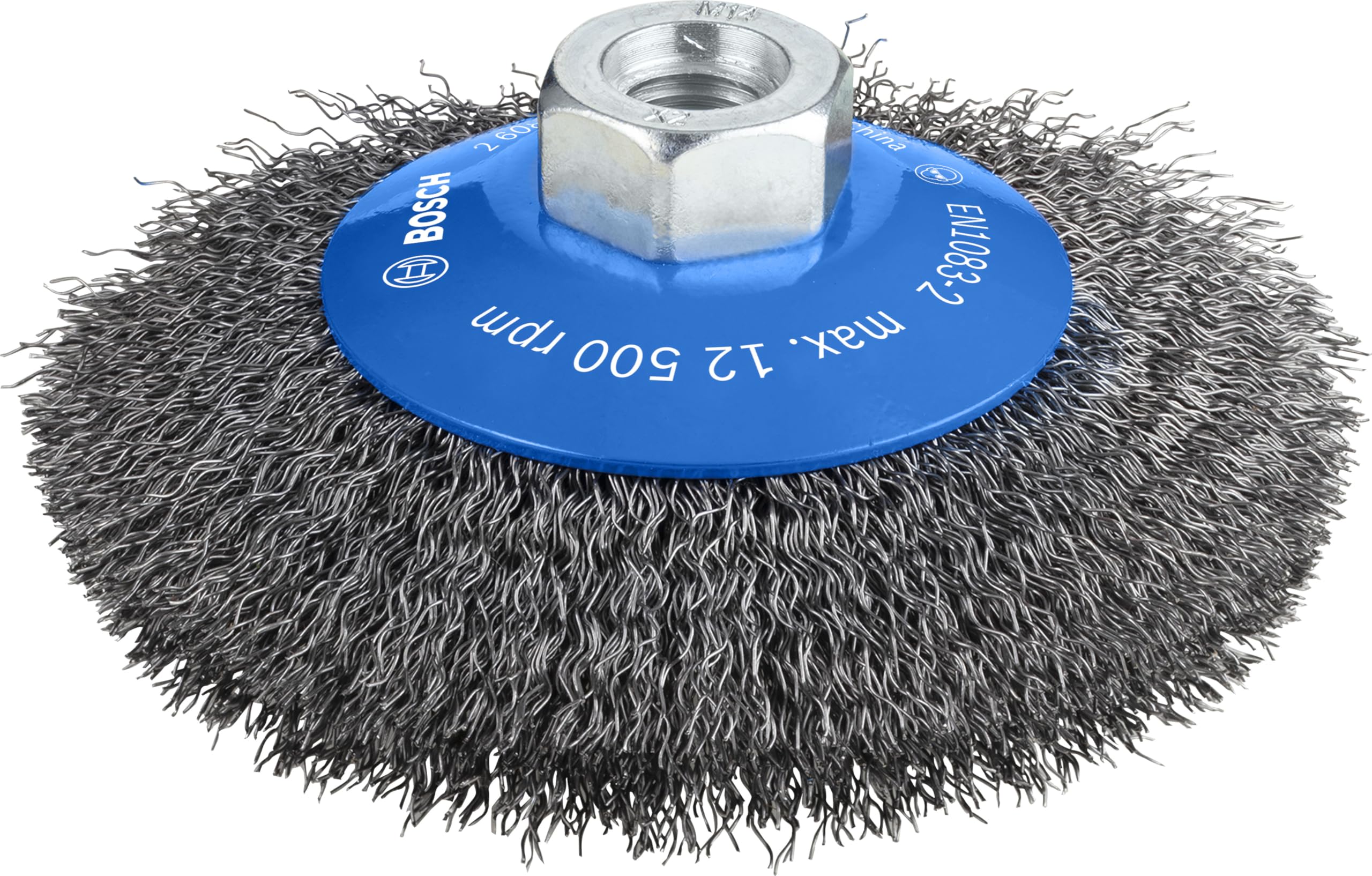 Bosch 1x PRO Steel Longlife Bevel Brush, Crimped Wire for Small Angle Grinder and M14 Thread (for Steel, Ø 115 mm, Professional Accessory Small Angle Grinder)