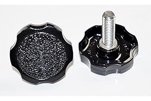 LOCEZY 5/16-18 x 1" Thumb Screw Thumbscrew Black Thumb Screws Stainless Steel Standard Coarse Threads Clamping Rosette Knobs - Made in The USA (2)