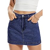 DEICAEVO Jean Skorts for Woman Mini Jean Skirt Y2k High Waisted Denim Skirt Front Skirt Back Shorts
