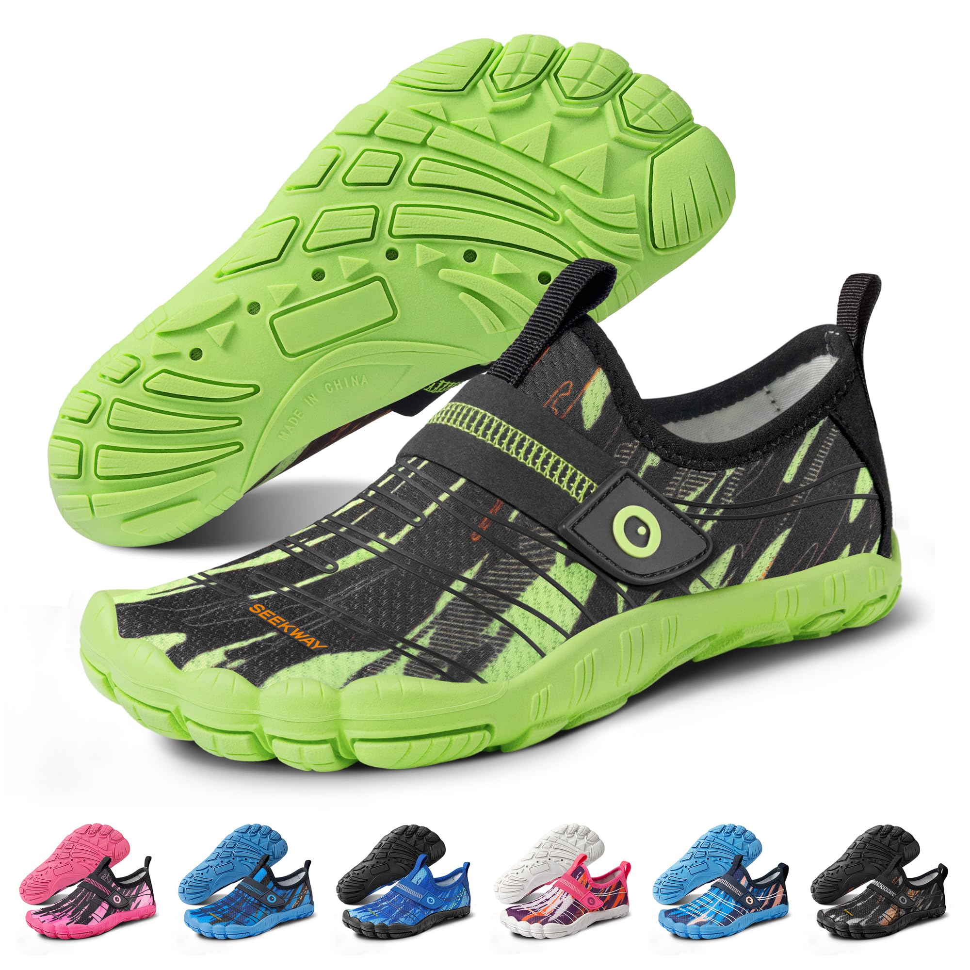 Photo 1 of ***(HEAVILY USED/ MINOR DAMAGE)***SEEKWAY Barefoot Water Shoes for Kids - Wide Toe Box and Quick-Dry Sand Shoes Toddler for Hiking Swim Beach Pool Kayak Sport Accessories, Camping Essentials Must-Haves for Boys Girls Sizes