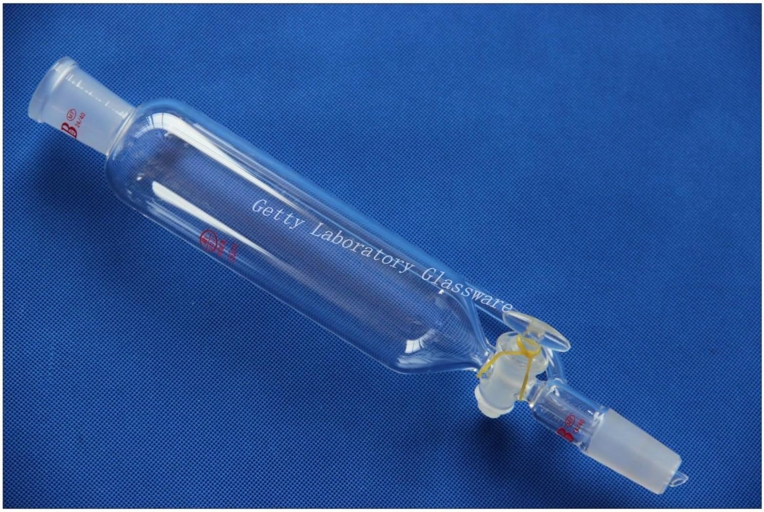 Lab Glass 250ml Addition Pressure Equalizing Funnel 24/40 Joint, with Glass Stopcock,