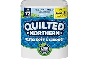 Quilted Northern Ultra Soft & Strong Toilet Paper, 18 Mega Rolls = 72 Regular Rolls, 2-ply Bath Tissue, 6 count (Pack of 3)