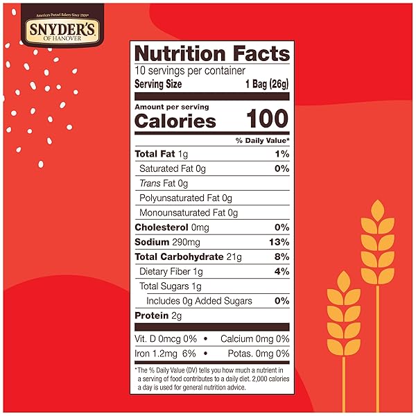 SNYDER’S OF HANOVER SNAPS PRETZELS, 10 COUNT 0.92 OZ