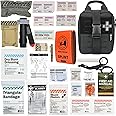 RHINO RESCUE IFAK Trauma Kit with C-A-T Tourniquet for Wound Care, Tactical First Aid Kit Molle Pouch for Military, Combat, Car, Camping, Hiking, Travel FSA HSA Eligible (Black)