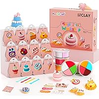 Air Dry Clay Kit - Cake Themed, Modeling Clay for Kids, DIY Model Magic Clay with Sculpting Tools and Tutorials, 12 Boxes Mol