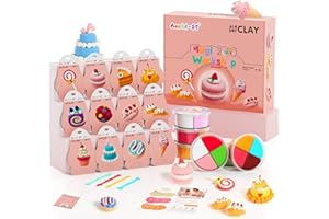 Air Dry Clay Kit - Cake Themed, Modeling Clay for Kids, DIY Model Magic Clay with Sculpting Tools and Tutorials, 12 Boxes Mol
